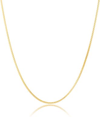 MAX + STONE 14K Yellow Gold Petite Box Chain Necklace