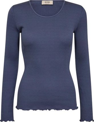 Mos Mosh Long Sleeve Tops - Dames - Longsleeves - Blauw - M/L - Tops