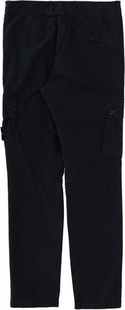 Stone Island Logo Patch Cotton Cargo Pants - Blue