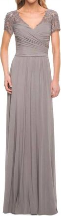 La Femme Mother Of The Bride Dress In Silver