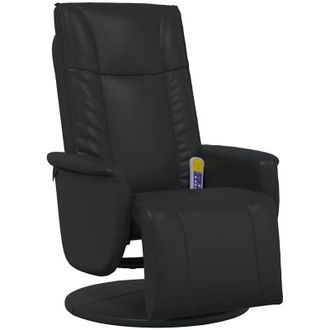 vidaXL Sill&oacute;n Reclinable Con Masaje Giratorio Negro 71 X 90 X 105 Cm Vidaxl