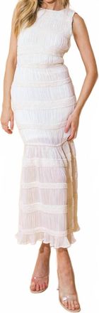 Flying Tomato Milos Textured Midi Dress In White