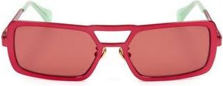 Retro Superfuture 52mm Square Sunglasses in Red at Nordstrom Rack