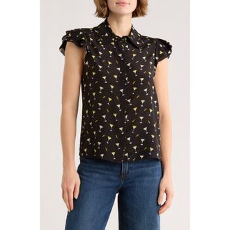 Alice & Olivia Ruffle Silk Blouse in Last Call at Nordstrom Rack, Size X-Large