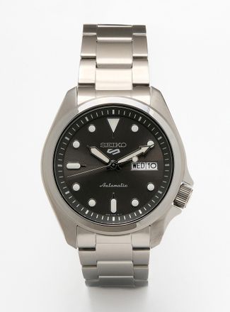 Seiko Mens Charcoal-grey face silvery watch