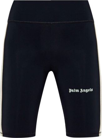 Palm Angels logo-printed cycling shorts - women - Polyamide/Elastane - S - Black