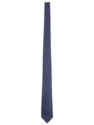 Ferragamo Blue Silk Geometric Tie