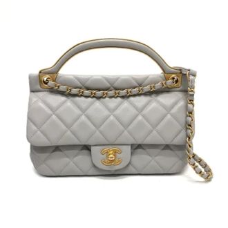 Chanel Pre-owned Leather chanel-bags - Dames - Pre-owned - Grijs - Maat: ONE Size Leer