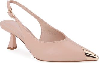 Berness Vianna Cap Toe Slingback Pump in Beige at Nordstrom Rack, Size 8.5