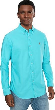 Polo Ralph Lauren Classic Fit Garment-Dyed Oxford Shirt Mens Clothing Perfect Turquoise : 2XL, Cotton