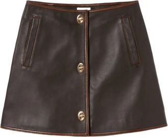 Claudie Pierlot Minigonna svasata in pelle - Marrone