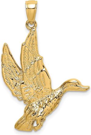 Diamond2Deal 10k Yellow Gold Flying Mallard Duck Charm