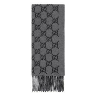 Gucci Winter Scarves, male, Gray, Size: ONE SIZE GG Cashmere Scarf