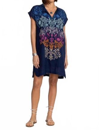 Johnny Was Mishti Floral Embroidered Dress In Blue Night