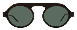 Thom Browne TBS413 High Bridge Round Acetate Sunglasses - Black