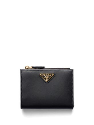 Prada triangle-logo leather wallet - women - Leather - One Size - Black