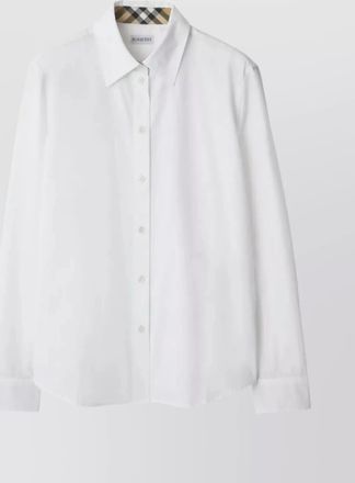 Burberry cotton poplin shirt with check pattern detail