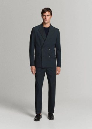 Mango Pantaloni abito Boston regular fit navy - Uomo - 44 - MANGO MAN