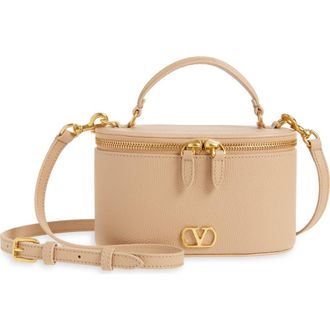 Valentino Garavani VLOGO Signature Leather Vanity Case in Rose at Nordstrom