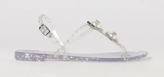 Casadei Sandalo Jelly in pvc glitter con strass e perle sintetiche