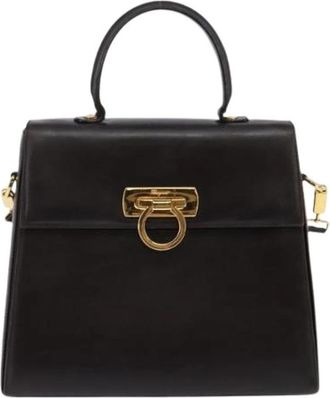 Ferragamo Pre-owned Handbag - Dames - Vintage Handtas - Bruin - ONE Size - Leer - Vintage