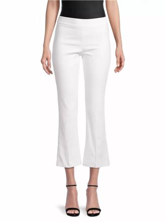 Avenue Montaigne Leo Ponti Jersey Crop Flare Pants In Off-White