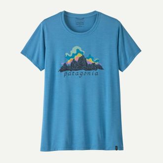 Patagonia Womens Short Sleeve Capilene Cool Daily Shirt In Fitz Roy Nimbus: Shore Blue-Light Shore Blue X-Dye