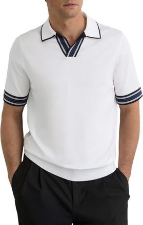 Reiss Poole Tipped Polo in White at Nordstrom, Size Xx-Large