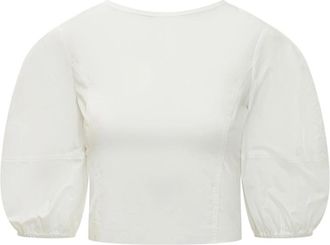 Pinko Puff Sleeve Blouse - Dames - Blouses - Wit - S - Katoen - Overhemden
