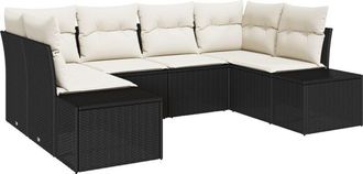 vidaXL Vidaxl - Garden Sofa Set 6 pcs Black and cream 234 x 154 x 85 cm