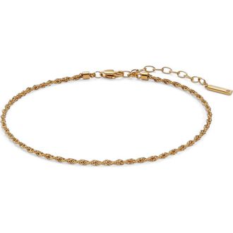 Alex and Ani Mini Rope Chain Anklet in Gold at Nordstrom