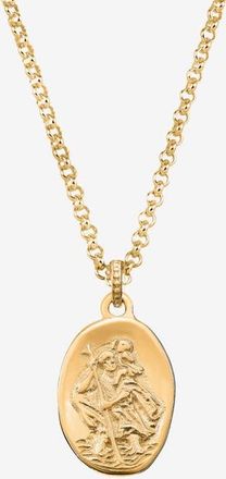 Dower & Hall Mens St. Christopher Talisman Necklace in Yellow Gold Vermeil at Nordstrom, Size 22