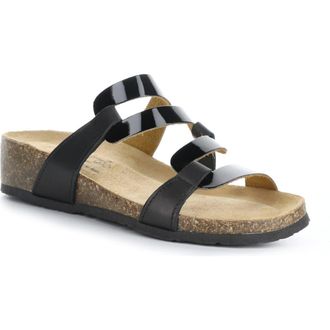 Bos. & Co. Luzzie Wedge Slide Sandal in Black Gaucho/patent at Nordstrom Rack, Size 10-10.5Us / 41Eu