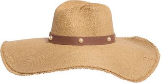 Steve Madden Boho Glam Studded Straw Hat in Tan at Nordstrom Rack