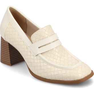Journee Collection Malleah Loafer Pump in Bone Woven at Nordstrom Rack, Size 10