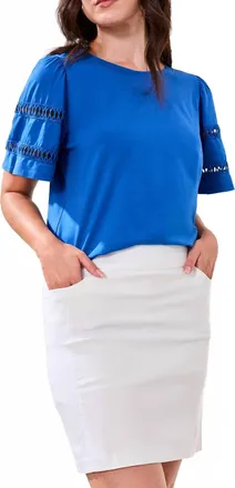 Tribal Pull-On Skort In White