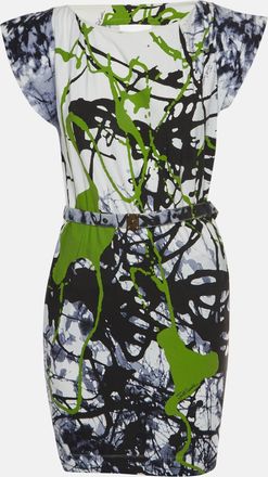Roberto Cavalli Just Cavalli Multicolor Cotton Cap Sleeve Midi Dress