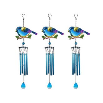 OEM 3 Campanillas De Viento, Decoraci&oacute;n Para Interiores Y Exteriores, Campanillas De Viento Rom&aacute;nticas Con P&aacute;jaros Azules, M&oacute;viles Para Decoraci&oacute;n De Jard