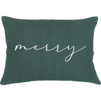 Anaya with Love Merry Linen Pillow with Down Insert in Green at Nordstrom, Size 14X20