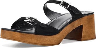 Free People Beck Buckle Clogs Womens Sandals Black Tide Suede : EU 41 (US Womens 11) M, Leather