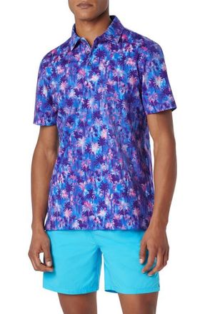 Bugatchi Victor OoohCotton Palm Tree Print Polo in Orchid at Nordstrom, Size X-Large