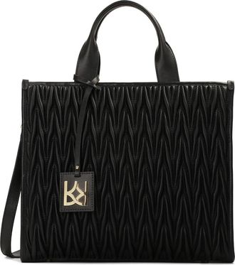 Kazar Grote Tote-tas met twee handvatten en band - Dames - Handtassen - Zwart - ONE Size - Leer - Tassen
