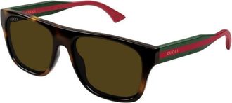 Gucci Square Frame Zonnebrillen - Heren - Zonnebrillen - Bruin - 56 MM - Accessoires