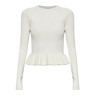 AllSaints Jas Sweater - Dames - Ronde hals truien - Beige - M - Leer - Truien & Vesten
