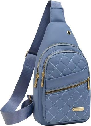Generic Small Sling Bakpack Crossbody Bags, Crossbody Small Sling Backpack Sling Bag for Women Men, Embroidered Shoulder Bag- Light Blue