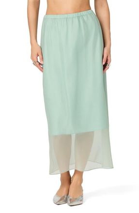 ASTR the Label Keyara Sheer Overlay Midi Skirt in Mint at Nordstrom, Size X-Small