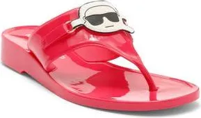 Karl Lagerfeld Vayla Wedge Flip Flop in Hot Pink at Nordstrom Rack, Size 11