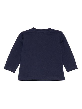 Moschino Logo-Embroidered Cotton T-Shirt - Blue