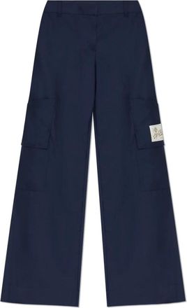Off-white Cargo broek - Dames - Wijde Broeken - Blauw - S - Wol - Broeken