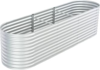 vidaXL Arriate De Acero Galvanizado Plateado 320x80x81 Cm Vidaxl